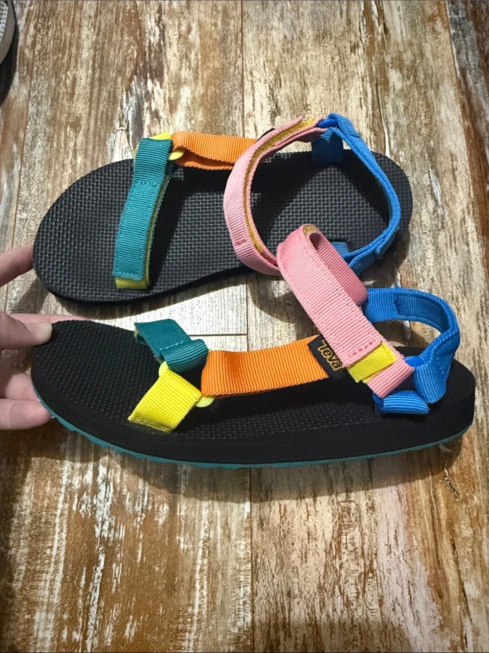 Teva Kids Multicolor Strap Sandals - Pink, Teal, Orange, Yellow, Blue